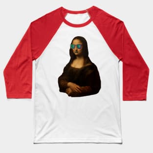 Mona lisa sunglasses lipstick funny Baseball T-Shirt